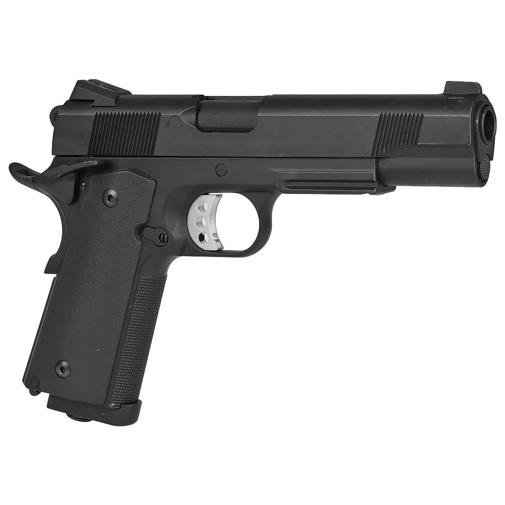 S2S M1911 ハンドガン エアコッキング ブラック シルバー木製柄グリップ 貴重な末期生産型を木製グリップ付きで再現「ウエスタンアームズ
