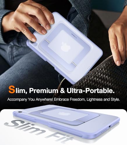 Image of TORRAS Ostand K1 Guardian for iPad mini 7 A17 Pro Case, iPad mini 6 Case with Pencil Holder, Ultra Stable Stand, Multiple Adjustable Viewing Angles, Slim Protective Kickstand, iPad mini Case, Purple