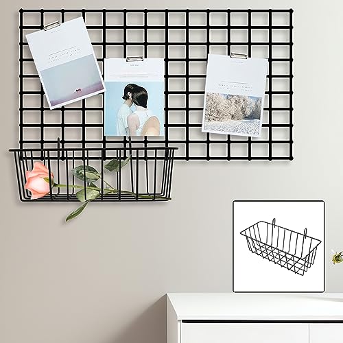 NAMYEUT 4 Cestas de Rejilla Con Ganchos, Estantería de Metal Para Pared, Diseño Cuadrícula, Uso 23 x 10 x 7,5 cm - imagen 7