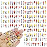 XIPEGPA 200PCS Mini People Figurines for Diorama People and Mini Trains Architectural Scale Painted Figures...