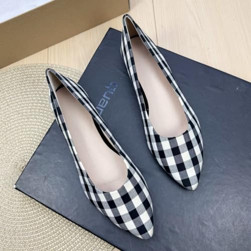 HuangTaiJi Qing Women's Classic Pointed Toe Ballet Flats for Women Business Casual Office Comfort Slip On Work Flats Versatile Dress Shoes for Women3