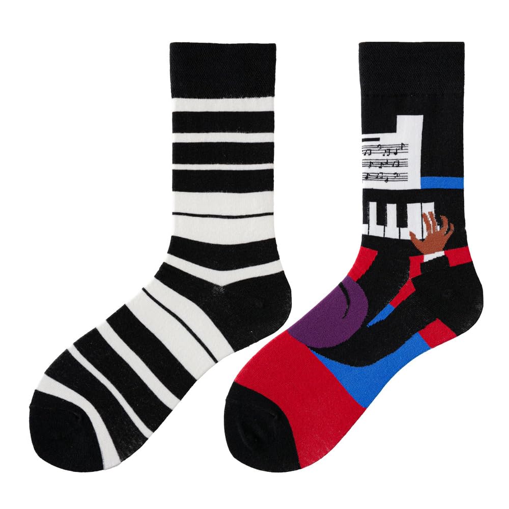 Calcetines Divertidos Unisex para Mujer y Hombre con Diseños Asimétricos en Par - Temas Animales, Comida, Fruta, Deporte y Arte en Algodón - Ideal para Regalos — view 148