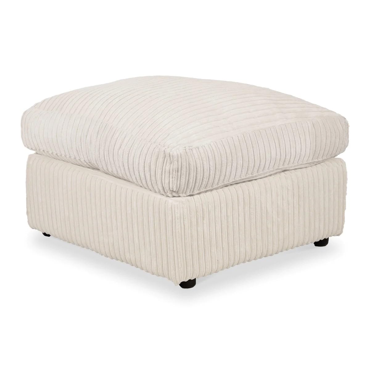 jumbo cord fabric essential footstool large size (Cream)