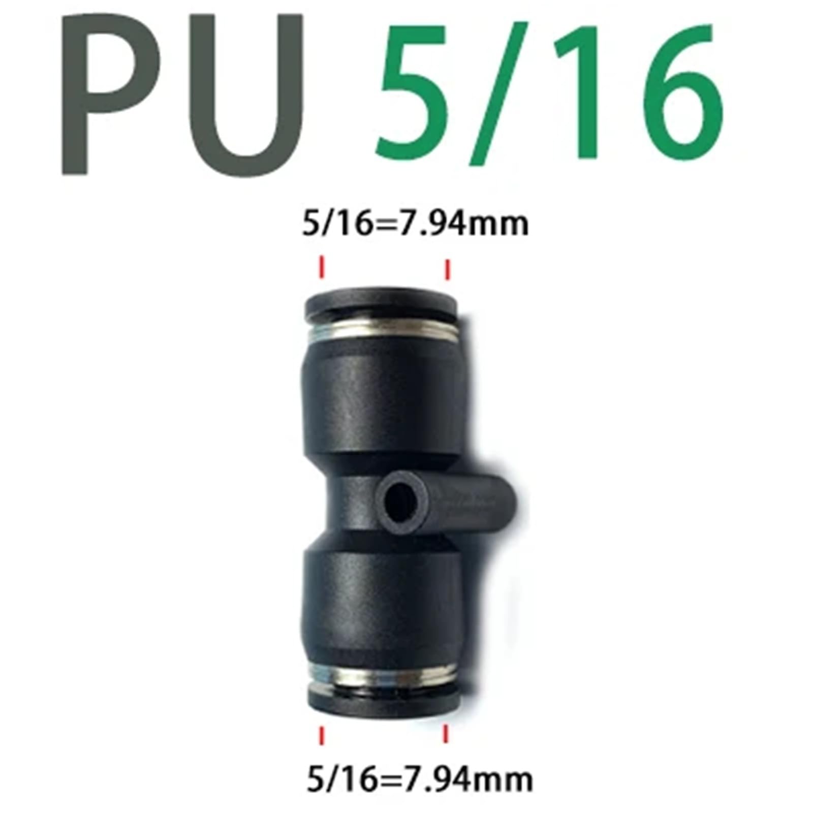 Conector rápido neumático PU PG PUC, tubo británico 5/32, 1/4, 5/16, 3/8, 1/2, 1/8, 3/6 pulgadas, reductor recto de manguera, 1 Uds.(PU-5l16)