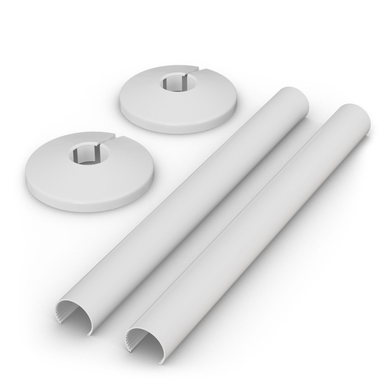 UK Radiators Snap On Radiator Pipe Covers 200mm x 18mm - 2 Pack Pipe Sleeve