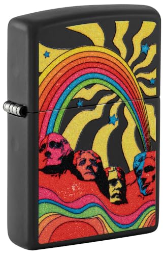 Zippo Hippie Mt Rushmore Diseño Negro Mate