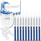 Cool Teeth Whitening Kit (10) Syringes of 44 Carbamide Peroxide Gel - (1) LED Accelerator Light - (2) Trays - (1) Shade Guide - (1) Instructions Sheet - at Home Tooth Whitener Products