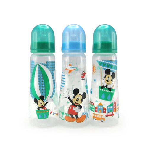 The First Years Disney Baby Mickey Mouse Slim Bottles,8 oz, 3 Pack