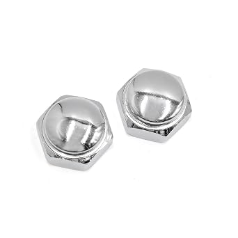uxcell 2 Pcs M22x1.0 Thread Metal Motorcycle Steering Wheel Shaft Cap Acorn Hex Nuts