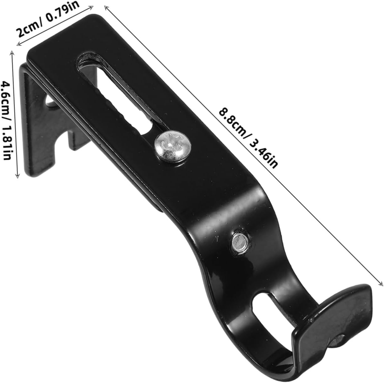 Garneck 2pcs Adjustable Heavy Duty Curtain Rod Brackets for Window Support Holders Stylish Black Curtain Hardware for Decor