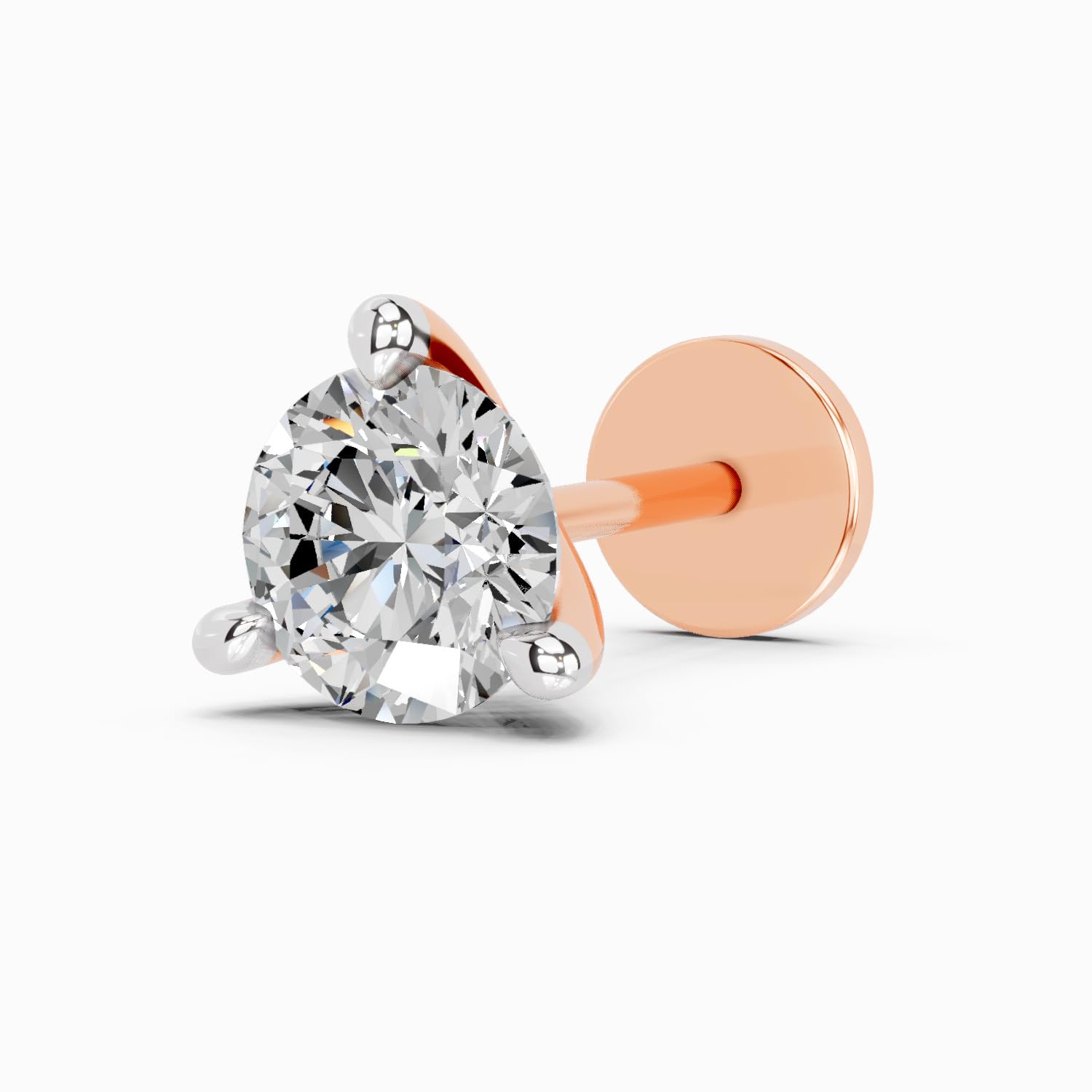 Lab Grown Diamond 0.06 Carat IGI Certified Round Shape 3 Prong Solitaire Diamond Nose Pin for Women | 14K Gold FG VS Quality Diamonds-image-13
