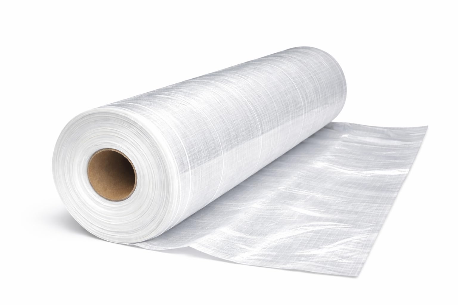 Whitecap Reinforced Plastic Sheeting 6 Mil – String Reinforced White Poly Vapor Barrier Film, Tear Resistant Weatherproof Construction Plastic, 40 ft