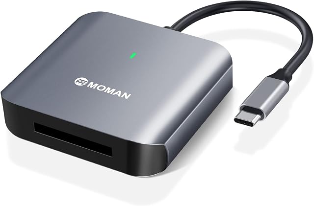 CFexpress Card Reader, Moman C1B Type B Card Reader USB C 3.1 Gen 2 10Gbps Transfer Speed, Portable Aluminum Memory Card Adapter for Windows/Mac OS/Android, CFexpress-Memory-Card-Reader-TypeB