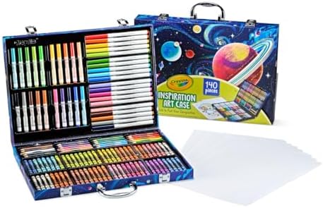 Crayola Inspiration Art Case Space Coloring Set (140pcs), Art Kit for Kids, Crayons, Markers, Pencils, Holiday &amp; Christmas Gift for Boys &amp; Girls, Ages 5, 6, 7 [Amazon Exclusive]