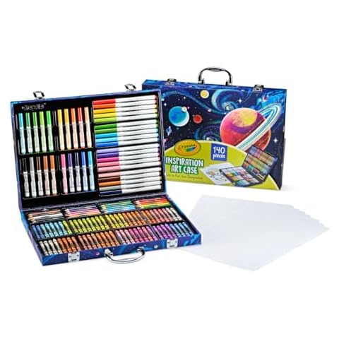 Crayola Inspiration Art Case Coloring Set - Space (140ct), Art Kit For Kids, Toys for Girls & Boys, Art Set, Holiday Gift for Kids [Amazon Exclusive] Cover
