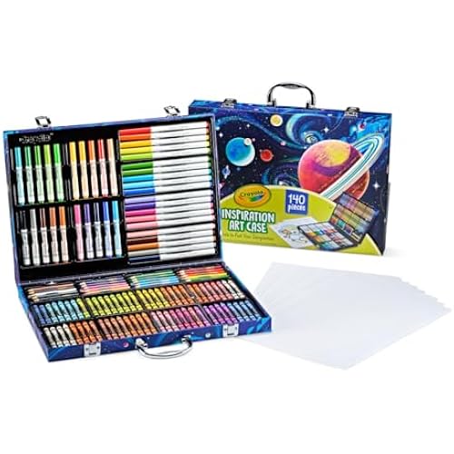 Crayola Inspiration Art Case Coloring Set, 140pc Space Theme – Art Kit for Kids, Crayons, Markers, Pencils, Gift for Boys & Girls, Ages 5, 6, 7, 8 [Amazon Exclusive]