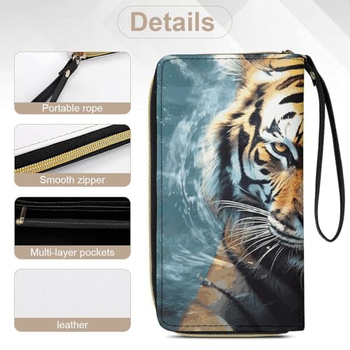 Portefeuille en cuir compact anti-encombrement imprimé girafe unique - 5