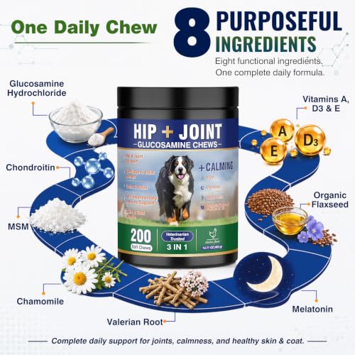 Hip and Joint Supplement for Dogs 200ct, Calming & Skin Support All dogs - Image 5