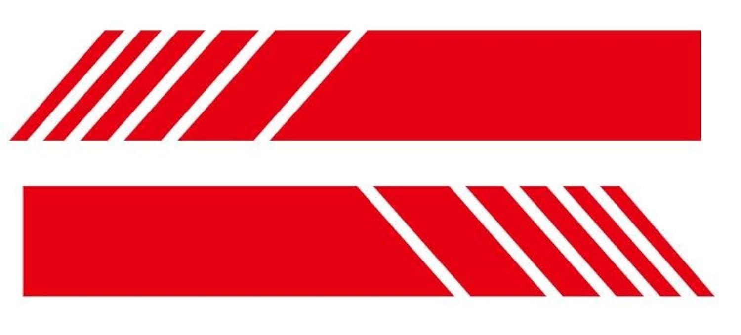 Universal Car Racing Stripe Vinyl Sticker Decal Graphic Auto Sticker Truck Side Door Mirror Sticker Decal 2pcs (Red)