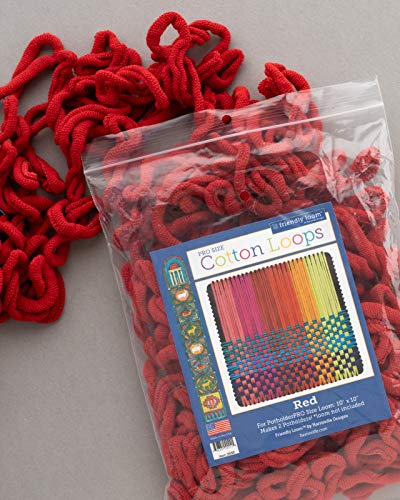 Harrisville Designs Friendly Loom | 10” PRO-Sized Red Potholder Weaving Loops | Craft 2 Cotton Potholders - Thumbnail 2