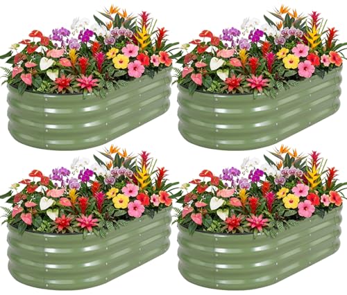 Galvanized Raised Garden Bed- Planter Garden Boxes Outdoor, Raised Beds