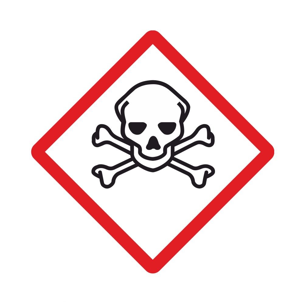 GHS Etiketten/Aufkleber aus Folie - Giftig/Sehr Giftig - 50 x 50 mm - 1.000 Stück