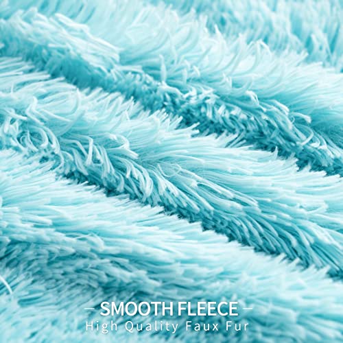 Recyco Faux Fur Sherpa Blanket Twin Size Blue, Super Soft Fuzzy Fluffy Blankets Plush Warm Cozy Throw Reversible Comfy Thick Shaggy Sherpa Blanket For Couch Sofa Bed 60X80 Inches #TOP2