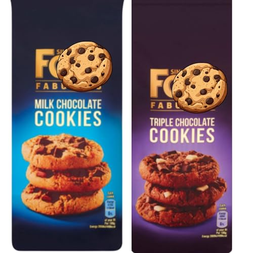 Cookies Bundle With Fox's Fabulous Milk Chocolate Cookie and Triple Chocolate Cookie 180 g (2 Mixed Pack) - By Oerich Gift