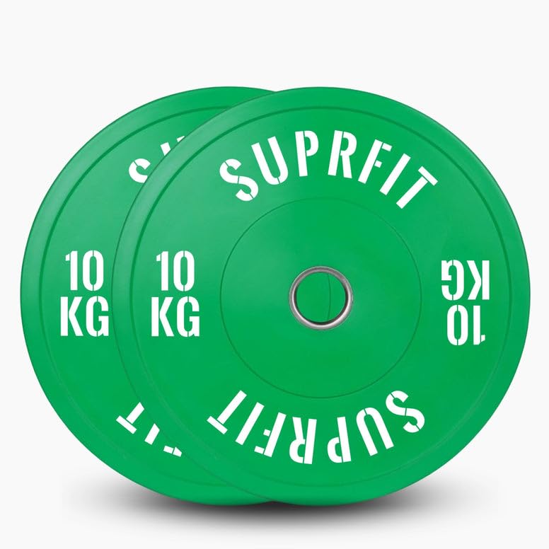 SUPRFIT – Hantelscheiben gummiert 2x 10kg Grün – Premium Fitness...