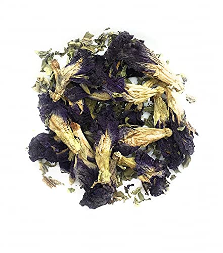 Image of Siyacha Tea Lavender Butterfly Blue Pea Tea, 100% Pure Flower Fresh Blend, Natural Antidoxidant Rich Herbal Tisane, Beverage For Stress Relief, 250g Makes 125 Cups (approx)