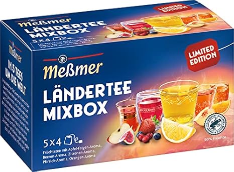 Meßmer Ländertee Mixbox | Limited Edition | 5x4 Teebeutel | Türkischer Apfel-Feige, Spanische ...
