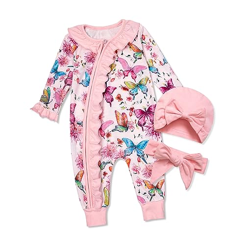 Image of Abbence Preemie Newborn Baby Girl Romper 3-Piece Set