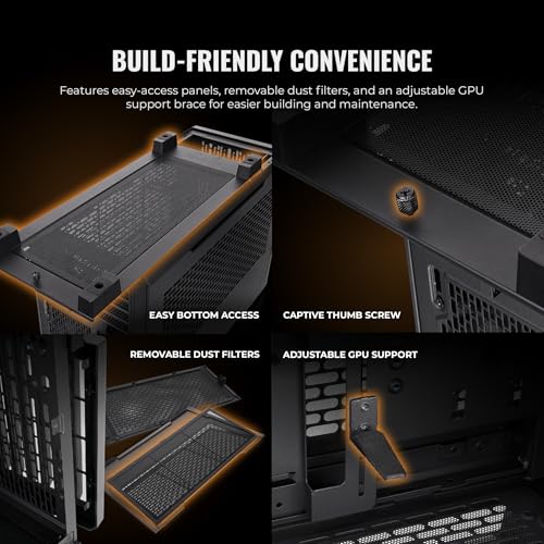 Image of Thermaltake TR200; Preinstalled 6.0 Inch LCD Screen; Micro Chassis; 1x120mm PWM Fan Included; mATX /mITX Support; 360mm Radiator Support; 365mm GPU Clearance; 5.25 inch Bay Support; Black; CA-11L-00S1NN-01