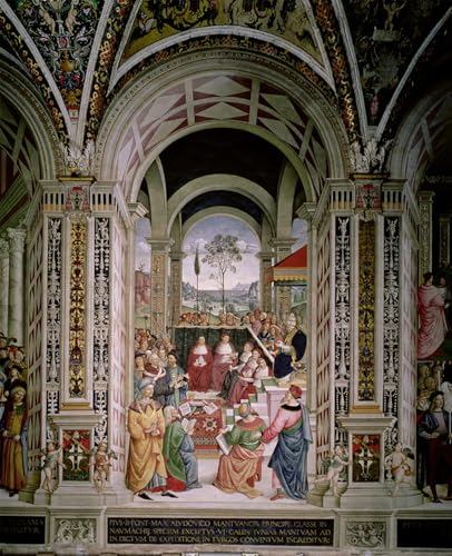 Affiche toile Le pape Pie II Pinturicchio 60x90cm pour décoration murale classique