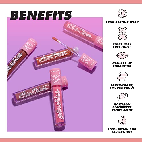 Lime Crime Plushies Soft Matte Lipstick, Pumpkin Latte (Brick Red) - Blackberry Candy Scent - Plush, Long Lasting & High Comfort For All-Day Wear - Talc-Free & Paraben-Free #TOP2