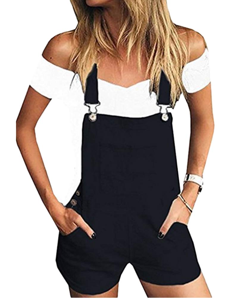 QitunC Vaqueros Mujer Pantalones Cortos De Mezclilla Mono Suelto Overoles Jeans Petos Pantalones