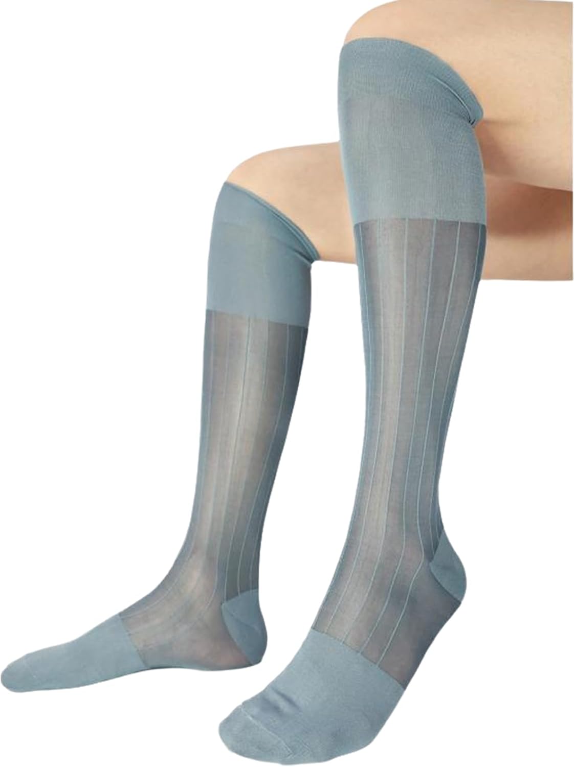Alvivi Mens Silk Sheer Socks Daily Casual Stocking Ultra Thin Nylon Dress Socks Work Business Sox for Home Wear