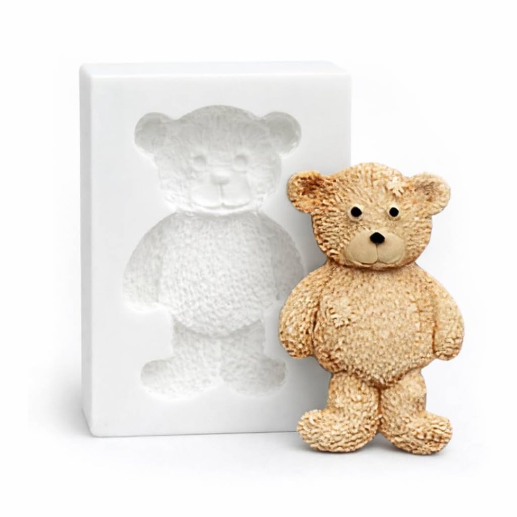 Mini White Silicone Mould - Teddy Bear - Food Safe