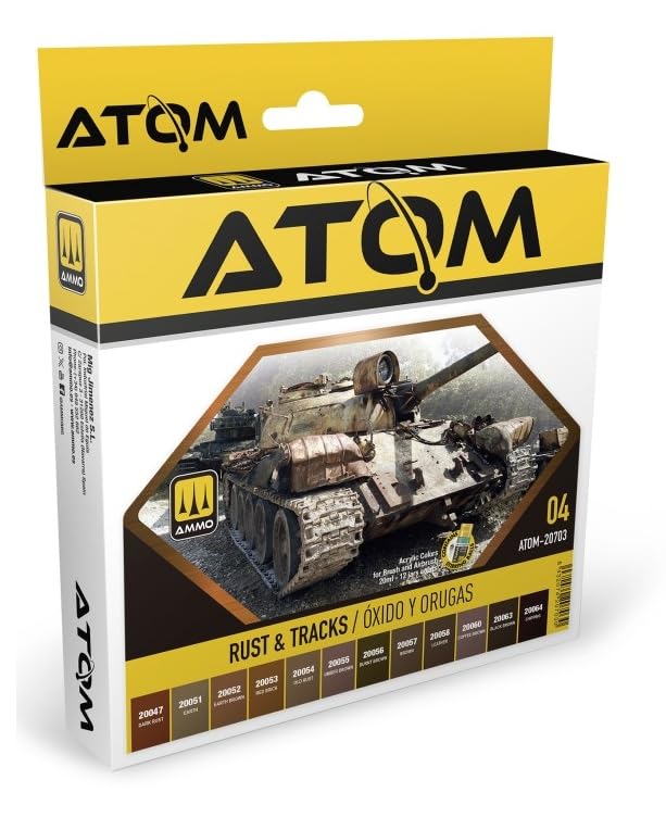 Mig Jimenez Atom Rust & Tracks Set : Peinture pour maquettes de chars et trains