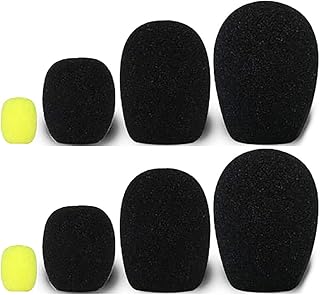 luckiner Thickening Microphone Sponge Cover Foam Mic Windscreen Mic Wind Covers Microphone Muffler 8PCS Black