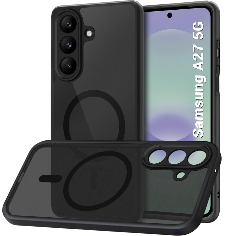 TheGiftKart Hybrid Shockproof Back Cover Case for Samsung Galaxy A27 5G Compatible with MagSafe | Hard Back Cover Case for Samsung Galaxy A27 5G (PC & TPU, Translucent Smoke Matte Back, Black Sides)-image-39