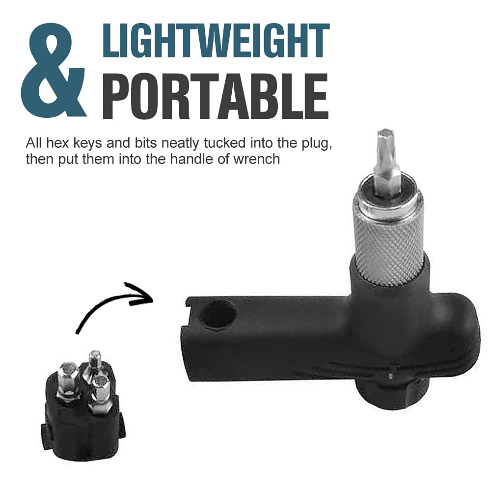 TFixol Llave dinamométrica ajustable para bicicleta, 4/5/6 Nm, llave en T, kit de mantenimiento de ciclo portátil, color negro