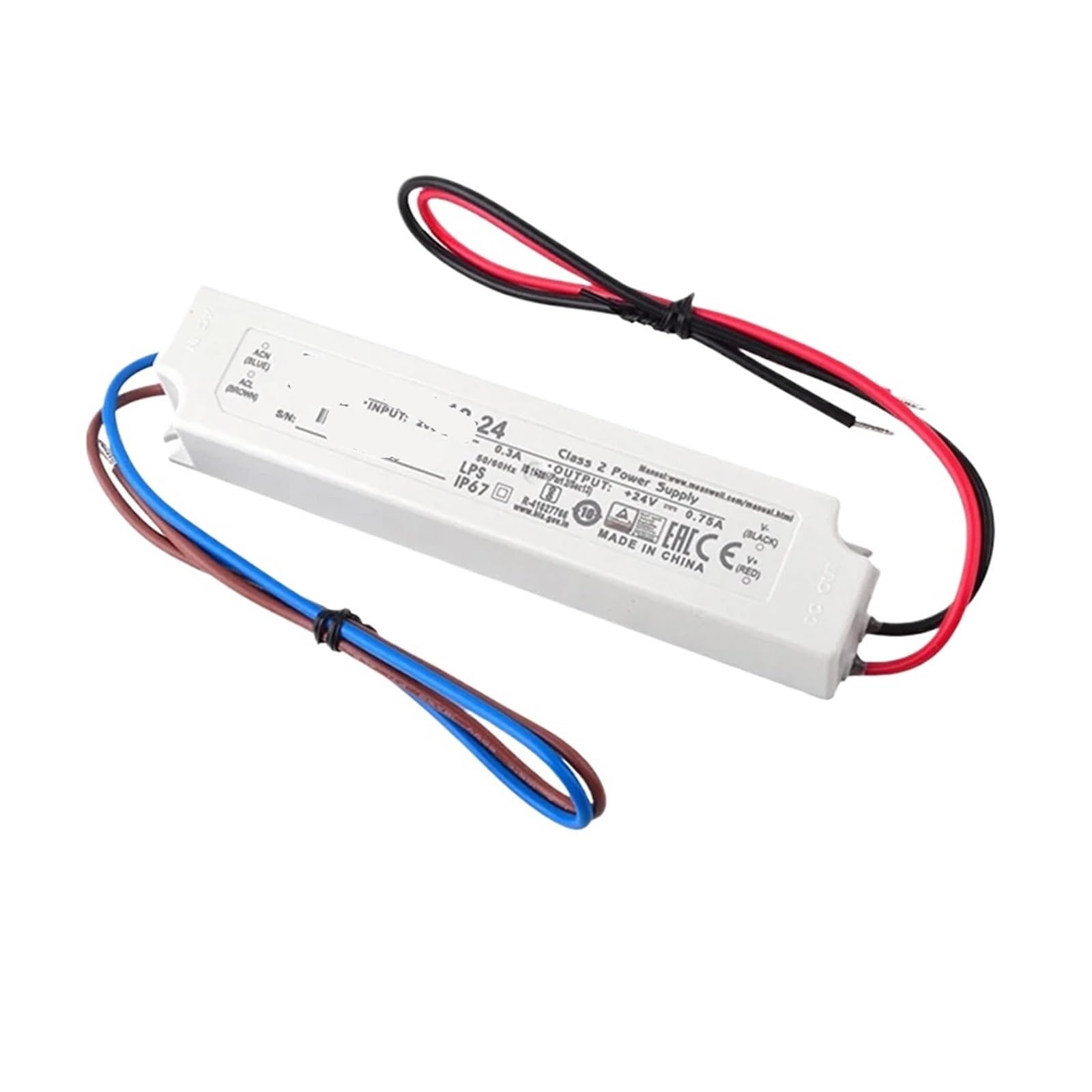 Transformateur d'éclairage LPH-18-24 LED tension constante DC 24V 18W pour installation étanche