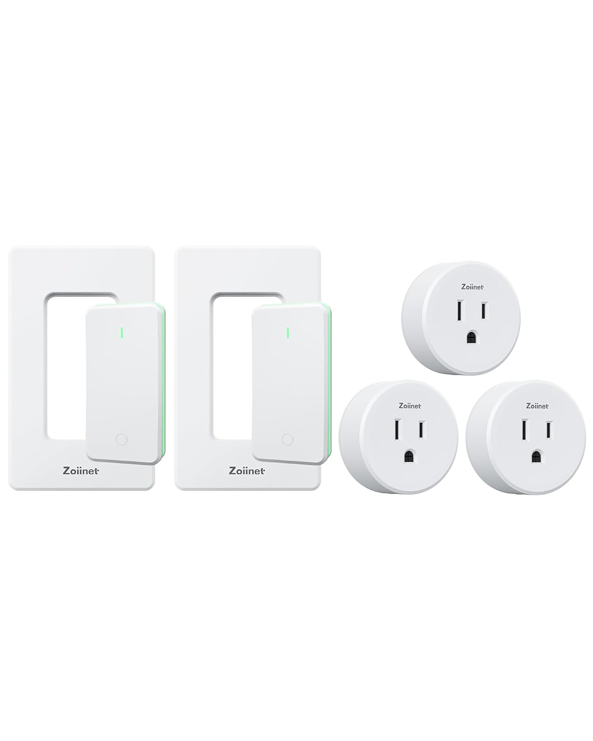 Remote Control Outlet Plug Switch, Buckle Design & Removable Wireless Light Switch, No Wiring Needed, 300 ft, 15A/1500W, Programmable, for Household Appliances(2 Switches 3 Outlets)