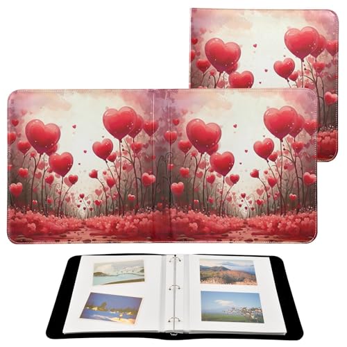 Álbum de Fotos Scrapbook DIY Autoadhesivo Corazones Rojos 3 Anillas 40 Páginas 8x10 para Memorias miniatura 2