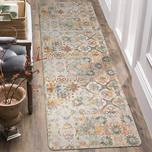 Lahome Floral Medallion Collection Runner Rug, 2'6''X8' Non Slip Hallway Runner Rug, Laundry Throw Rugs For Laundry Room, Washable Runner Rugs For Kitchen Laundry Room Hallway Entryway Area Rugs #TOP9