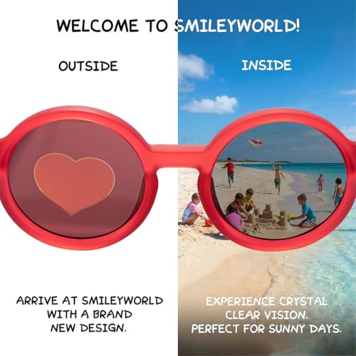 Image of SMILEYWORLD Kids Sunglasses for Boys Girls Age 3-12 UV400 Protection Sunglasses, Flexible Lightweight Shades