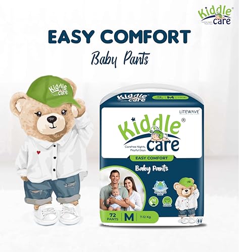 Image of Easy Comfort Baby Diaper Pants | Medium (M) | 7-12 Kg | Pack of 2 | 144 Pieces | Up to 12 Hours Protection, Prevents Leakage, Wetness Indicator Comfy Fit Keeps Baby Dry All Day