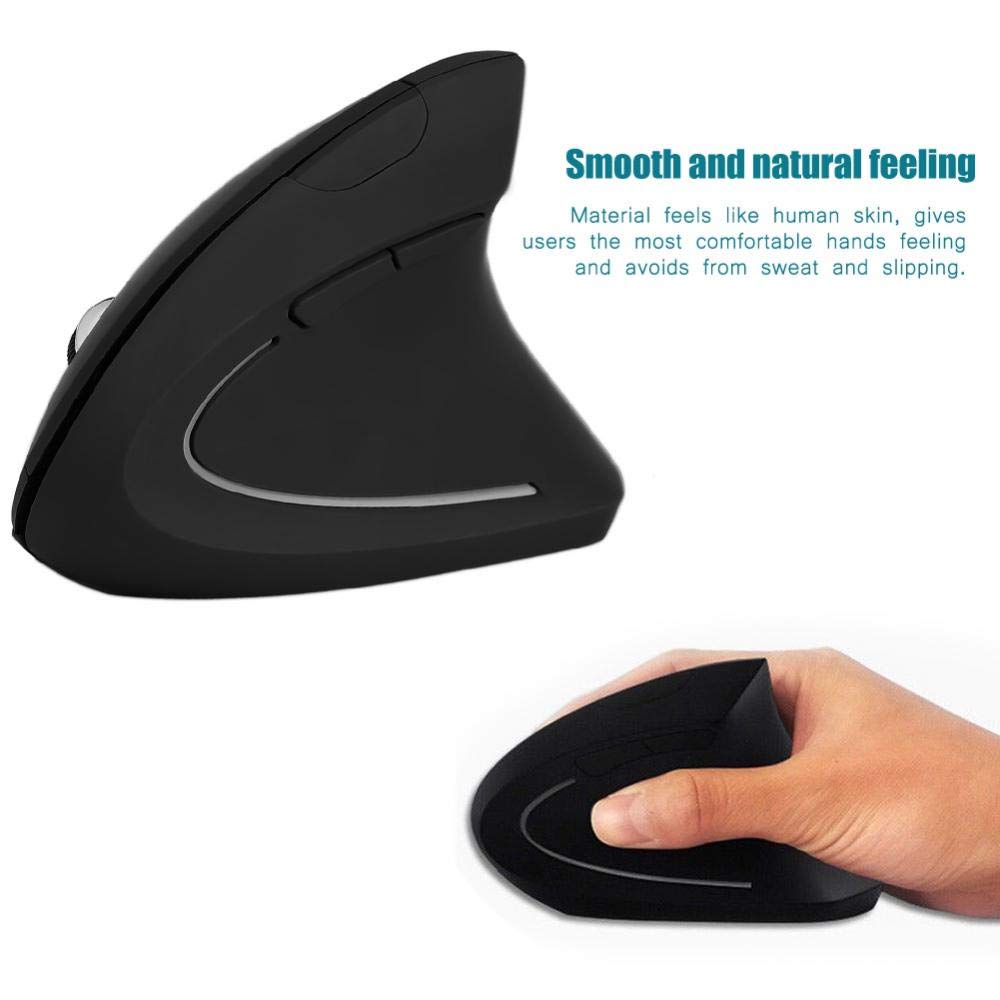 Bewinner Mouse Verticale Ergonomico Wireless Per Mancini - 6 Pulsanti Programmabili, DPI Regolabile (800/1200/1600), Risparmio Energetico, Plug And Play