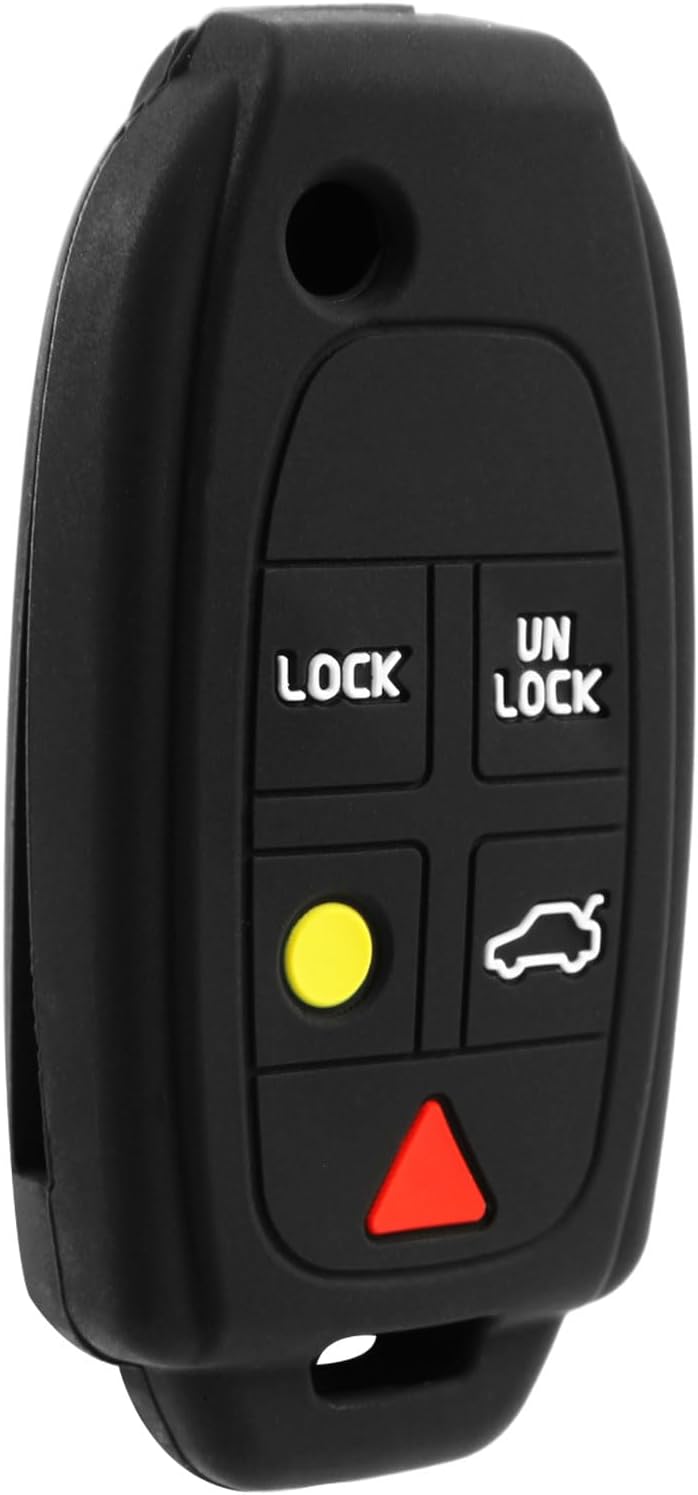 USARemote Car Key Fob Keyless Entry Remote with Key Fob Remote Case Cover Skin Protector fits Volvo C30 C70 S40 S60 S80 V50 V70 XC60 XC70 XC90 (LQNP2T-APU)